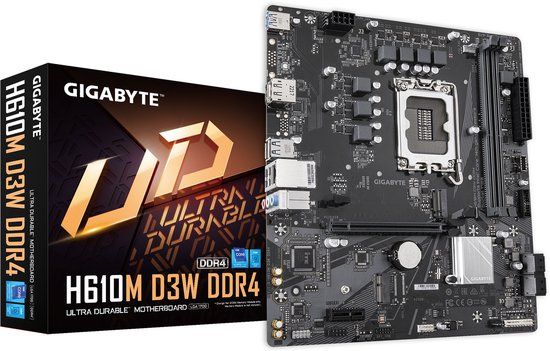 Gigabyte H610M D3W DDR4 Moederbord