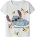 NAME IT NMFANN STITCH SS NREG TOP BOX WDI Meisjes T-shirt Korte mouw Wit Katoen 98