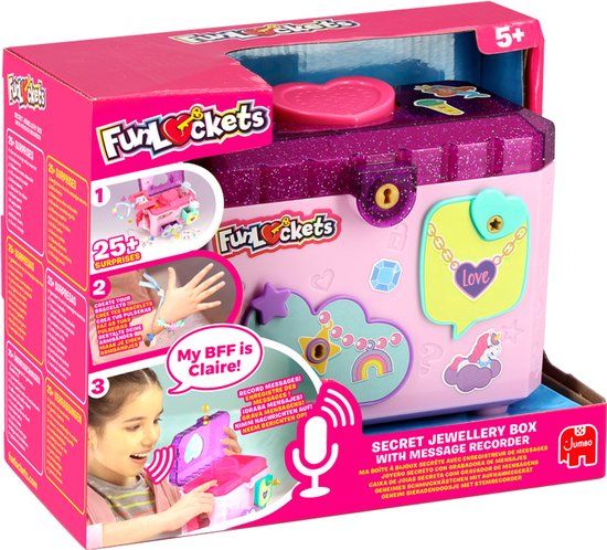 Jumbo FunLockets - Geheime sieradendoos met stemrecorder - Vanaf 5 jaar - Sieraden maken