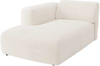 Vente-unique Chaise longue links module met armleuning in witte boucléstof van Maison Céphy POGNI