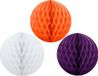 Merkloos / Sans marque Fest-Dekor Gmbh Kerstversiering set van 3x papieren kerstballen 10 cm wit paars en oranje