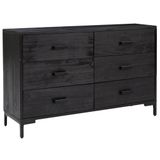 vidaXL Dressoir - 110x35x70 cm - Massief Grenenhout - Zwart