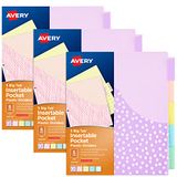 Avery Big Tab Insertable Pocket Dividers voor 3 ringmappen, 5-Tab Set, diverse ontwerpen, 3 sets (11255)