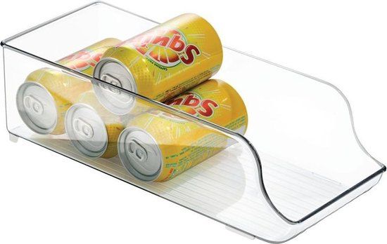 iDesign Fridge Binz - Fridge Organizer for Soda & Beer Cans - Plastic - Transparent