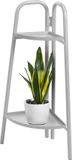 Pro Garden Plantenrek/plantentafel - 2-laags - grijs - metaal - 26x26x70 cm - inklapbaar