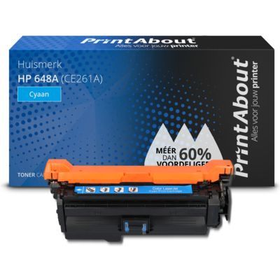 PrintAbout Huismerk HP 648A (CE261A) Toner Cyaan - Compatible