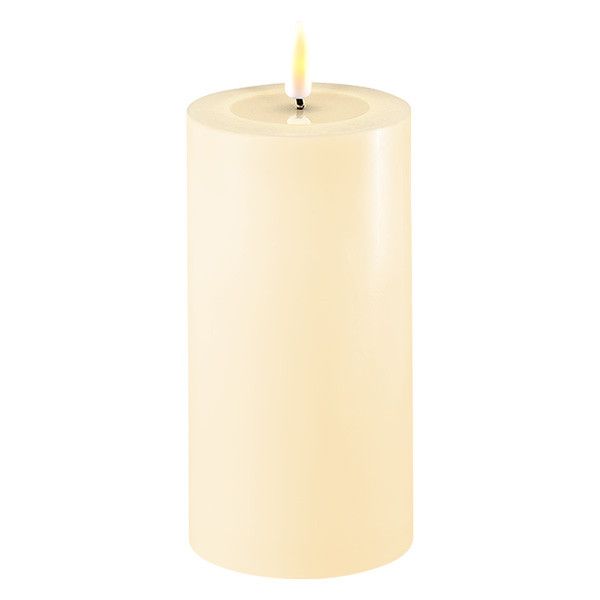 Deluxe HomeArt LED Candle 7.5 x 15 cm | Ivory | 3D Flame | Deluxe HomeArt