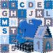 Spielwerk XXL Puzzelmat - Schuim 86 Delen Cijfers Letters - Blauw