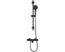 Adema Sparkle 2.0 Badset - thermostatische badkraan - 70cm glijstang - ronde handdouche - metalen doucheslang - mat zwart
