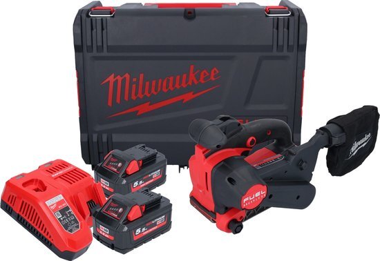 Milwaukee M18 FBTS75-552X Accu Bandschuurmachine 75 mm 18V 5.5Ah M18 FUEL™ in HD Box - 4933479615