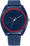 Tommy Hilfiger TH1792041 Unisex Polshorloge - Blauw Kunststof Kast, Blauwe Wijzerplaat, Blauwe Nylon Band, Mineraalglas, Quartz Uurwerk, 46mm