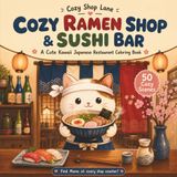 Cozy Ramen Shop & Sushi Bar: A Cute Kawaii Japanese Restaurant Coloring Book