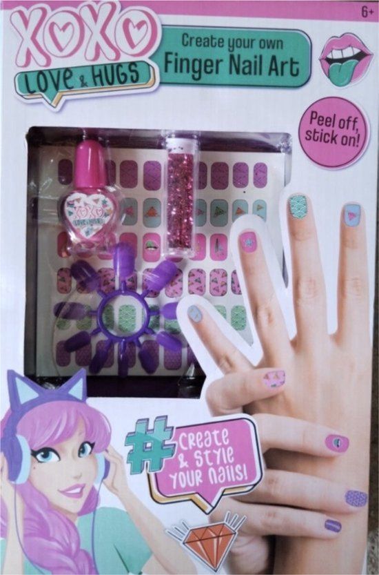 4KidsOnly XOXO Nagelversiering Set - Siernagels voor Kinderen - Nagel Ring Accessoire