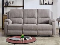Vente-unique Relax-zitbank 3 personen in lichtgrijze microvezel BRODY