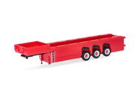 Herpa Vrachtwagen model betononderdeeloplegger 3assen, miniatuur op schaal 1:87, verzamelstuk, Made in Germany, kunststof, kleur: rood