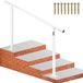 VEVOR Trapleuning Kit 152,8 cm x 91 cm Buiten Trapleuning 0-5 Stappen Pijp Trapleuning van Aluminium met Voorgeboorde Gaten en Alle Benodigde Expansiebouten, 70 kg Laadvermogen voor Huizen Tuinen Wit