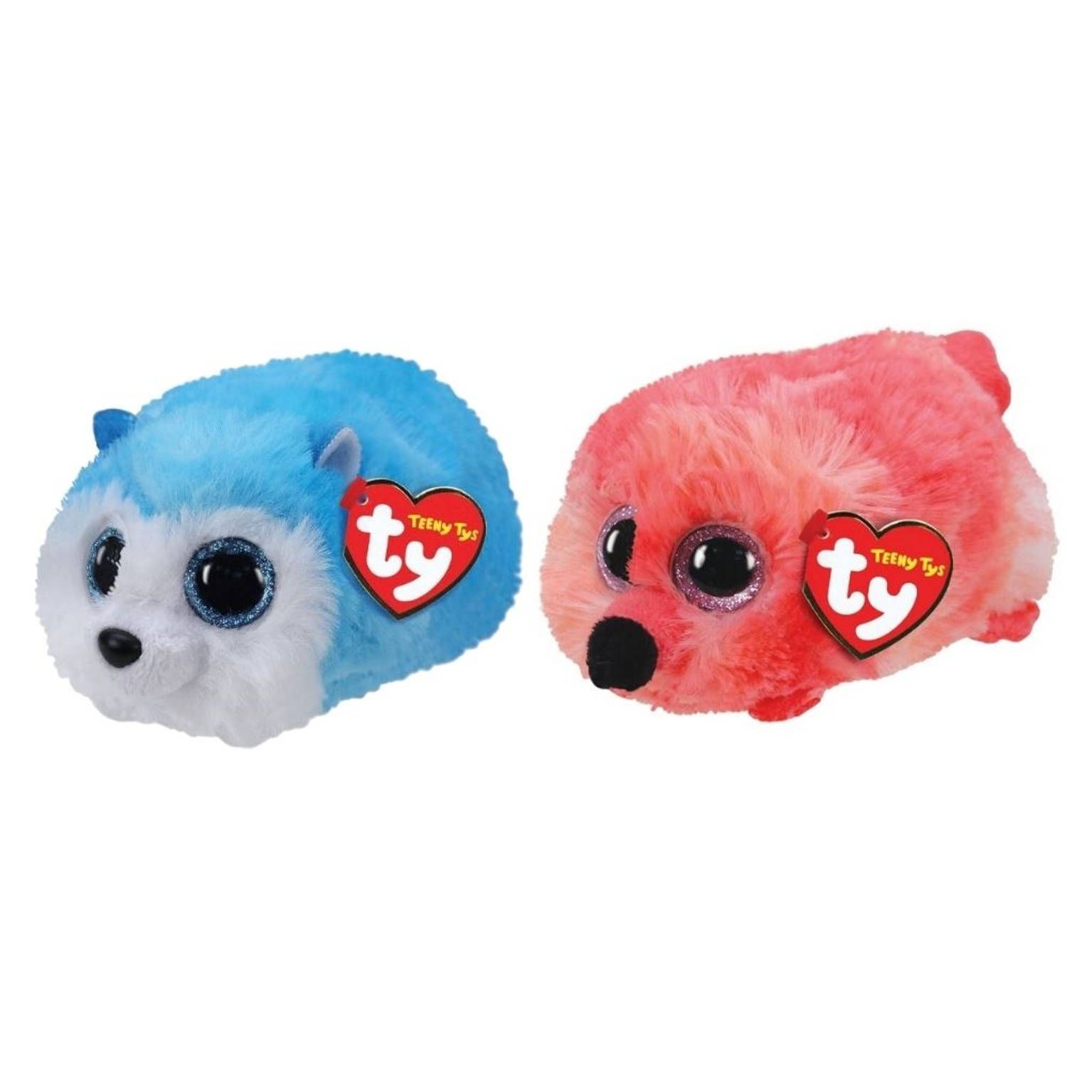 TY - Knuffel - Teeny s - Gilda Flamingo & Slush Husky - 2023 - Meerkleurig