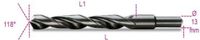 Spiraalboren, korte uitvoering, schacht gereduceerd tot 13 mm HSS gewalst 410A 17,50