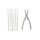 Fackelmann 9939550 2-delige set keukengerei voor kreeften en krabben, schaaldieren, kreeftentang, curette krabtang, zink, roestvrij staal, verchroomd, 17 x 4 cm