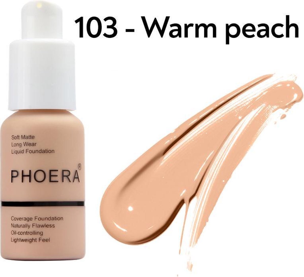 Phoera 103 warm peach - FOUNDATION™ - Soft Matte Full Coverage Liquid Foundation