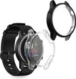 kwmobile 2x smartwatch hoes geschikt voor HONOR Magic Watch 2 46mm hoesje - Siliconen sporthorloge cover - Activity tracker case in transparant / zwart