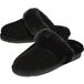 ESMARA MEN Pantoufles en peau d’agneau Premium (noir, 45)