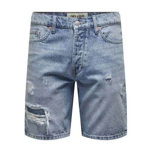 ONLY & SONS ONLY & SONS straight fit short ONSEDGE light blue denim