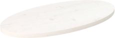 vidaXL Tafelblad Ovaal Massief Grenenhout Wit 80x40x2,5 cm