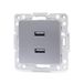 Adapter Duits en Frans USB-adapter met zilveren afwerking