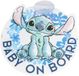 Tataway Baby On Board Stitch - Autobord met zuignap - Schattig Disney-ontwerp - Veiligheid voor je kind
