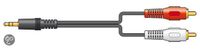 PD Connex Audiokabel: 2x RCA / Tulp - 1x 3.5mm Jack 1.5m