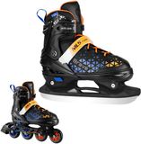 Nils Extreme BRAVE Serie - 2-in-1 Rolschaatsen en Schaatsen - Blauw-Oranje - Maat L (39-43)