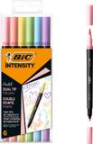 BIC Intensity Dual Tip Viltstiften - Pastel Kleurstiften - 6 stuks