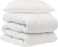 vidaXL Dekbed met kussen 2 st wit microvezel