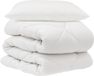 vidaXL Dekbed met kussen 2 st wit microvezel