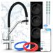 Ari Magneto 800 GPD Système de filtration d'eau sous évier, osmose inverse, Wi-Fi, double robinet, chrome, laiton, cartouche céramique, aérateur, pivotant à 360 degrés