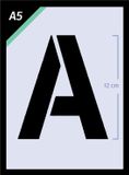 QBIX Groot Formaat A5 Lettersjablonen Set - compleet alfabet - letter hoogte van 12 cm - Sticker Alternatief
