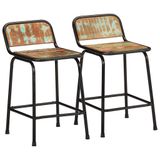 VidaXL Barkrukken - 2 stuks - Massief gerecycled hout - 70 cm zithoogte