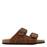 Graceland slippers met panterprint bruin