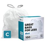 Plasticplace Simplehuman (x) Code C Compatibel Wit Trekkoord Vuilnisvoeringen 2.6-3.2 Gallon/10-12 liter, 100 Count