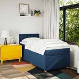 VidaXL Boxspringbed met matras, blauw, 120x200 cm, met stoffen bekleding