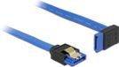 Delock câble de données SATA - droit / coudé vers le haut - plat - SATA600 - 6 Gbit/s / bleu - 0,20 mètre
