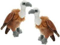 Cornelissen Pluche vale gieren knuffel vogels - 2x - bruin - 21 cm