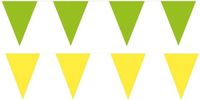 Shoppartners Bv Feest versiering punt vlaggetjes pakket - 120 meter - geel en groen - slingers / vlaggenlijnen - kunststof - buiten/binnen