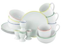 CreaTable, 24058, Serie Luna Color Line, 16-delig tafelservies voor 4 personen, porselein, vaatwasser- en magnetronbestendig, kwaliteitsproductie