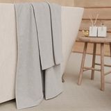 PETTI Artigiani Italiani - Badhanddoeken van 100% katoenen badstof, handdoekenset 1 + 1, 2 stuks, 1 gezichtshanddoek en 1 handdoek, lichtgrijs