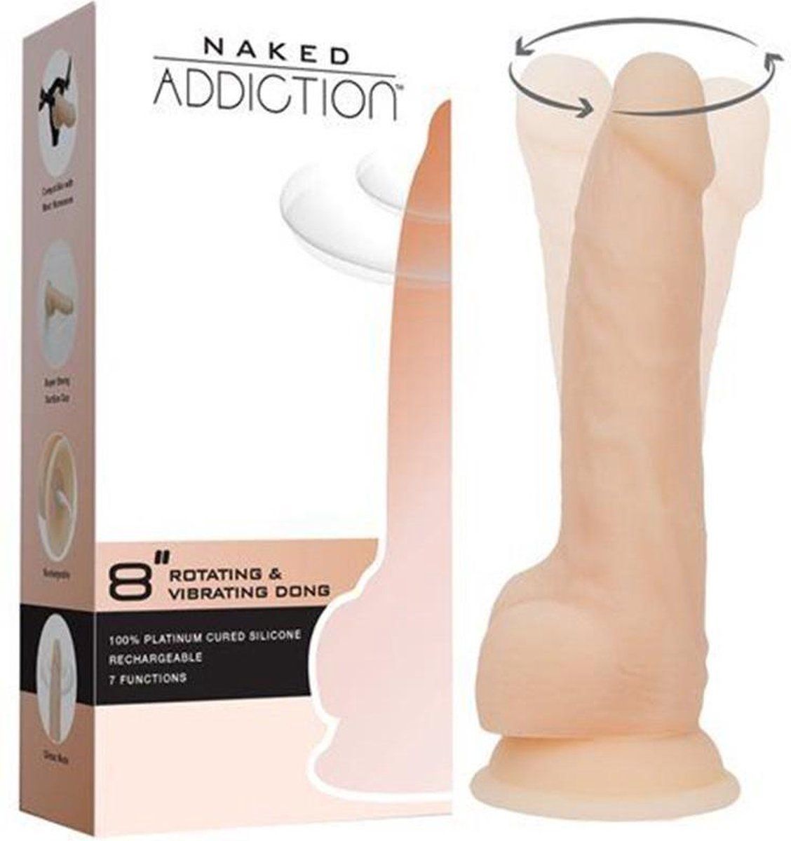 Naked Addiction Realistische Vibrerende En Roterende Dildo - 20 cm