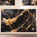 MarbLELIZED - Amerikaanse placemats, wasbaar, van stof, elegante placemats in marmerlook, zwart (set van 2-30 x 45 cm), ontbijtplank, cadeau-idee, 100% Made in Italy