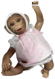 Guca Muñecas Guca Apenbaby Reborn Stoffen Lichaam 32 cm Rose Enfants