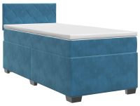 vidaXL Boxspringbed met matras, donkerblauw, 90 x 190 cm, fluweel